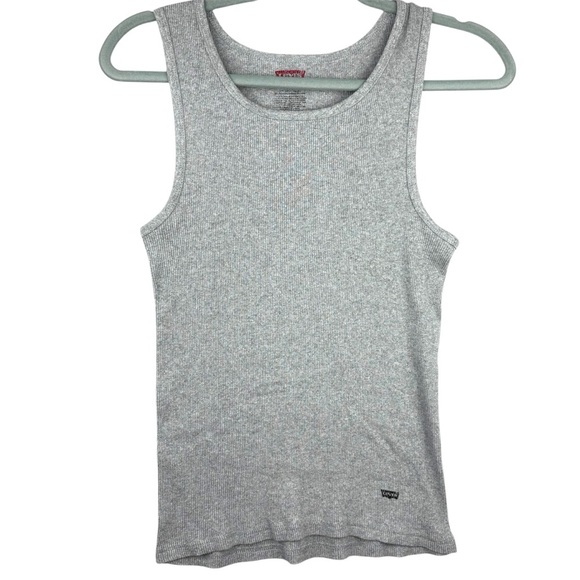 Levi's Tops - VTG Levi's Authentic Heather Gray Knit Tank Top Ribbed Small Grunge Punk Y2K